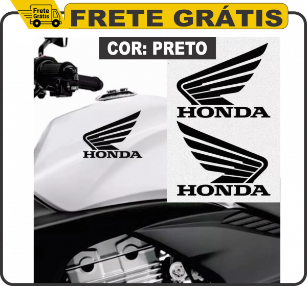 Par De Adesivos Logo Honda Motos 12cm