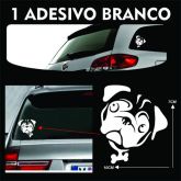 Adesivo PUG cor Branco para Carro moto notbook vidros paredes